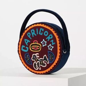 NWT Anthropologie Capricorn Circle Bag Blue Velvet